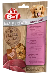 8 in 1 Meaty Treats Freeze Dried treats with 100% duck breast