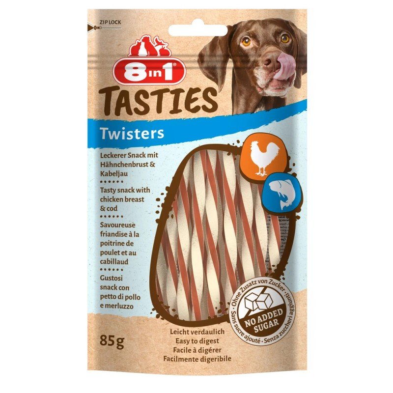 8 in 1 Tasties Twisters Dog Treats with Chicken and Cod