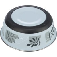 Trixie metal bowl, blue with leaf pattern