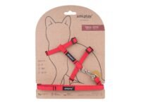 Cat harness-leash Twist S red