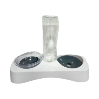 Double Bowl Waterer Plastic White