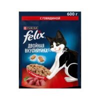 Purina Felix "İkiqat Ləzzət" – Mal Əti ilə Tam və Balanslı Quru Pişik Yemi (600g)