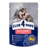 Club 4 Paws Premium Puppies – Hindi Ətli Yavru İt Yaş Maması (100 q)