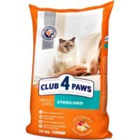 Club 4 Paws Premium Sterilised – Kısırlaşdırılmış Pişiklər Üçün Toyuqlu Quru Yem (14 kq)