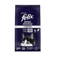 Felix Двойная Вкуснятина (İkiqat Ləzzət) Ətli Kuru Pişik Yemi (1kg)