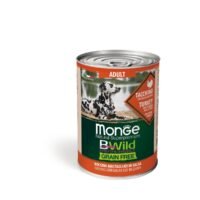 Monge BWild Grain Free Adult (Hind quşu, balqabaq və qabaq ilə) – Tahılsız Konserv İt Maması (400 q)