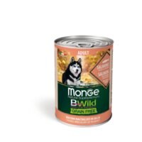Monge BWild Grain Free Adult - Somon, Balqabaq və Kabab ilə Taxılsız İt Konservi (400 q)