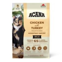 ACANA Homestead Harvest — Toyuq və Hindquşlu Yaşlı Pişiklər Üçün Quru Yem (1,8kg)